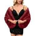 thumbnail image 2 of Fewfanhot Women's Winter Faux-Fur Wraps and Shawls Bridal Scarf for Party Wedding Bride and Bridesmaids, 2 of 4