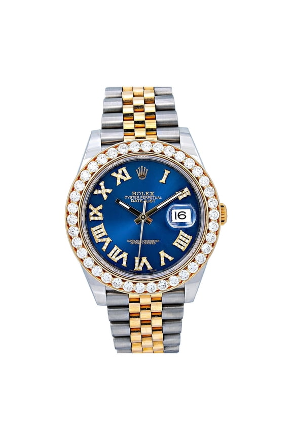 Pre-Owned Rolex Datejust 126333 41MM Blue Diamond Dial With Two Tone Jubilee Bracelet