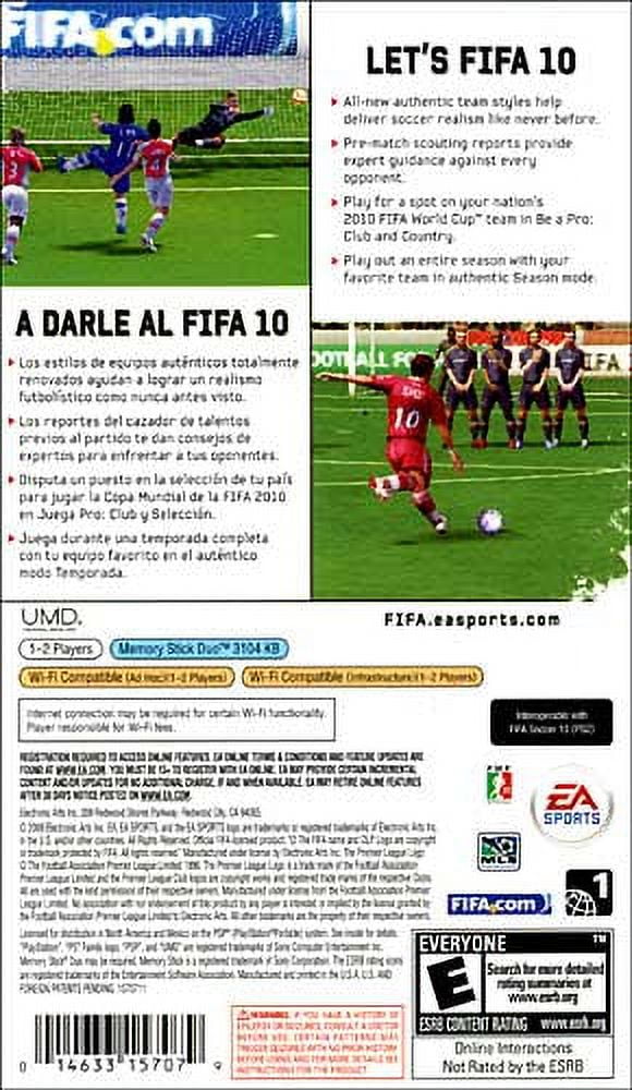 Jogo Mídia Física Fifa Soccer 2010 Original Ea Games Psp em Promoção na  Americanas