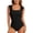 /c34Black110, variant on WEIGFI Women's Swimwear One-Piece Tummy Control Retro Square Neck Elegant Ruched Bathing Suit Beachwear Full Coverage Solid Color Wide Strap Lovely Vacation Swimsuit,Black,L