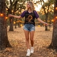 thumbnail image 6 of Textilo Women's Halloween Print T-Shirt Raglan Short Sleeve V-Neck Shirt Witch Graphic T-Shirt Halloween Funny Spooky Season Vintage Tee Tops, 6 of 6