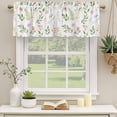 thumbnail image 2 of Pink Green Botanical Curtain Valances for Windows, Kitchen Valance Window Treatments Panel 2 Pack, Spring Watercolor Floral Leaf Plant Rod Pocket Short Curtains for Bathroom Bedroom 42 x 12 Inch, 2 of 8