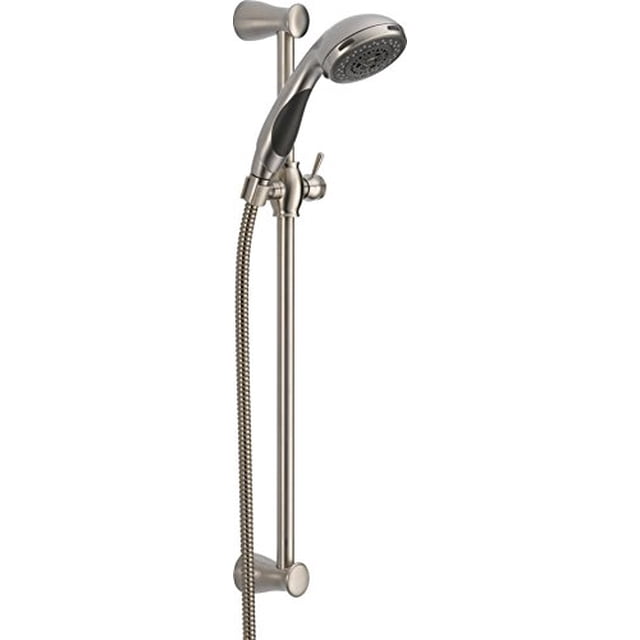Delta Faucet 3-Spray Touch-Clean Wall-Mount Slide Bar Hand Held Shower with Hose, Stainless 57014-SS