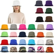 Bucket Hat for Men Women Unisex 100% Cotton Packable Foldable Summer Travel Beach Outdoor Fishing Hat - LXL White