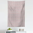 thumbnail image 1 of Abstract Tapestry, Tangled Wavy Ogee Lines Vertical DNA Like Borders with Round Spots, Fabric Wall Hanging Decor for Bedroom Living Room Dorm, 5 Sizes, Dimgrey Pale Grey Red, by Ambesonne, 1 of 1