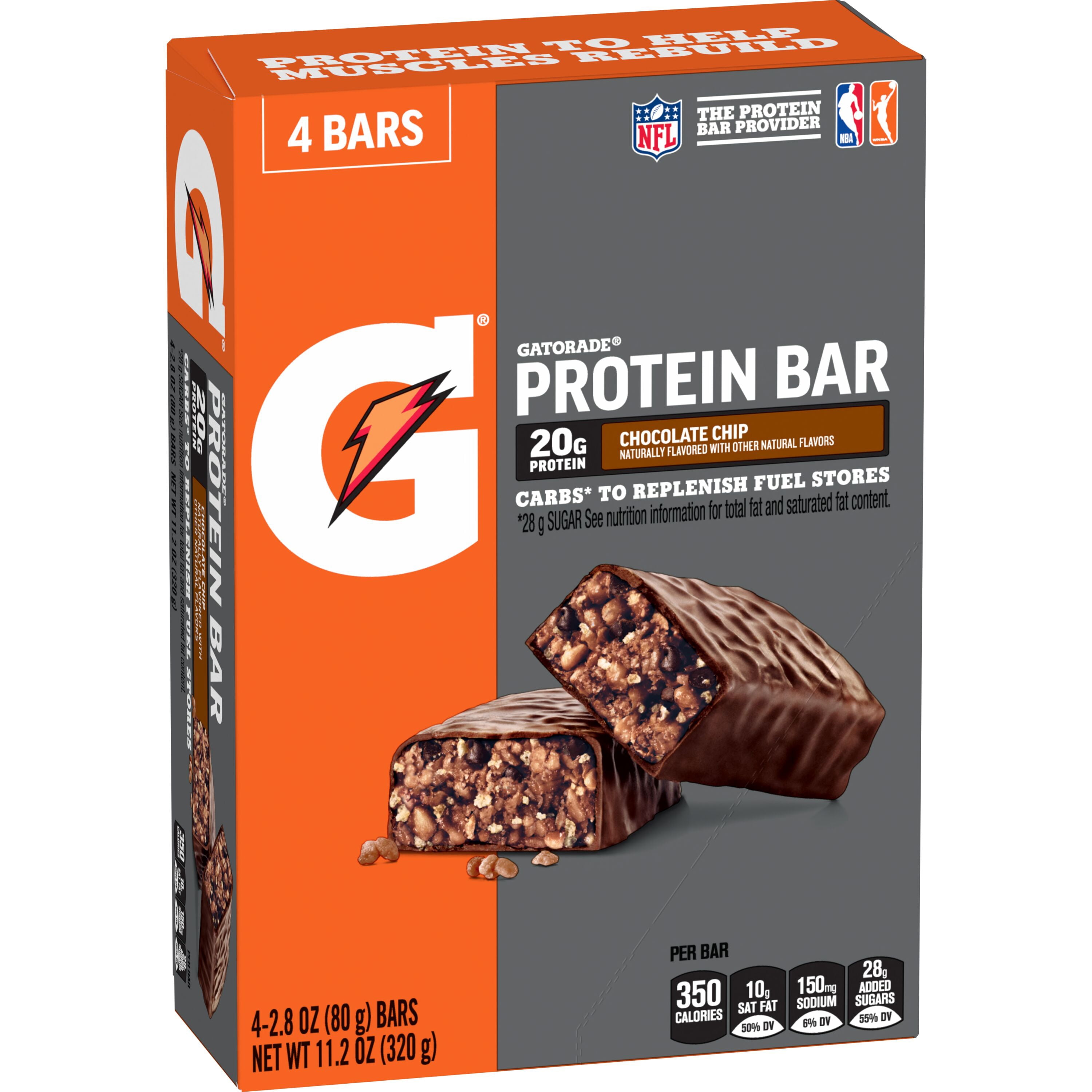 Gatorade Protein Bars Chocolate Chip, 2.8 Oz 4ct