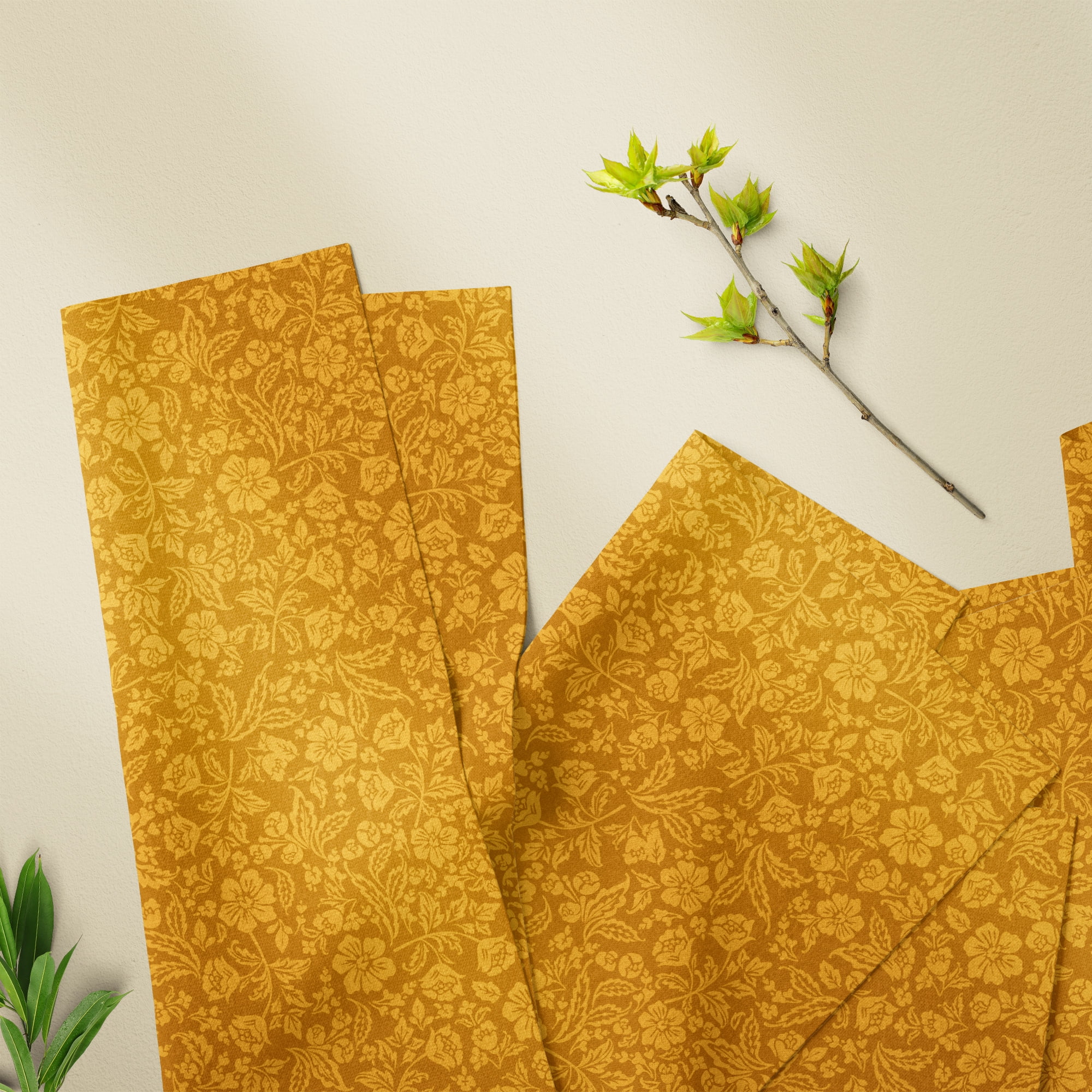 (2 pack) Waverly Inspirations 1 Yard 100% Cotton Paris Floral, Marigold, 44" Wide for Quilting & Sewing