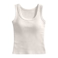 thumbnail image 7 of XIAONU Womens Ribbed Tank Top U Neck Sleeveless Slim Fit Daily Shirt, 7 of 7