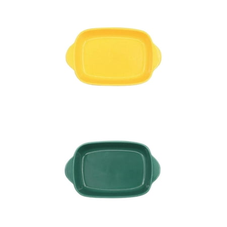 para Hornear de Cerámica Apto para Horno Microondas Amarillo + Verde