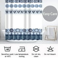 thumbnail image 5 of Blue and White Boho Shower Curtain,Bohemian Chic Tribal Shower Curtains Set for Bathroom with 12 Hooks, Navy Blue Medallion Geometric Bath Curtain 72x72In,Water Resistant Fabric, 5 of 6