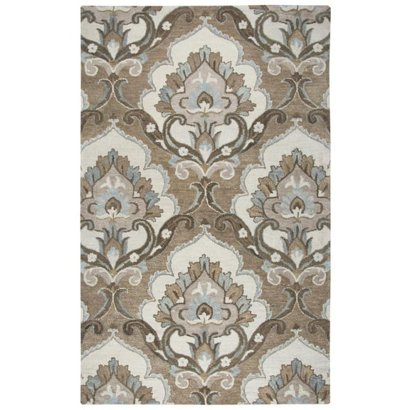 Alora Decor Napoli 12' x 15' Medallion Mocha/Ivory Hand-Tufted Area Rug