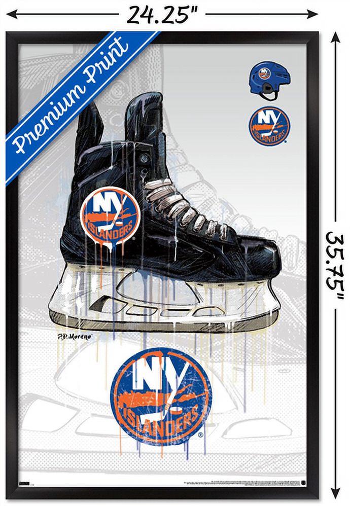 NHL New York Islanders - Drip Skate 21 Wall Poster, 22.375" x 34", Framed