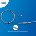 thumbnail image 4 of Sensores De Temperatura De Termopar Tipo K Cgele 0 ~ 600? Sonda De Alambre De 2M/6,6 Pies De Longitud, 50Mm, Dos Cables, 50?,5Mm, Sonda De Acero Inoxidable, Detector De Temperatura, Medidor De Tempera, 4 of 5