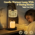 thumbnail image 4 of Candle Warmer Lamp with Timer Dimmer Pink Ribbon Bows Seamless Green Plaid Clover Accents Vintage Preppy Candle Lamp Warmer for Jar Candle with 4 Bulbs Gifts for Women House Warming Gifts, 4 of 8