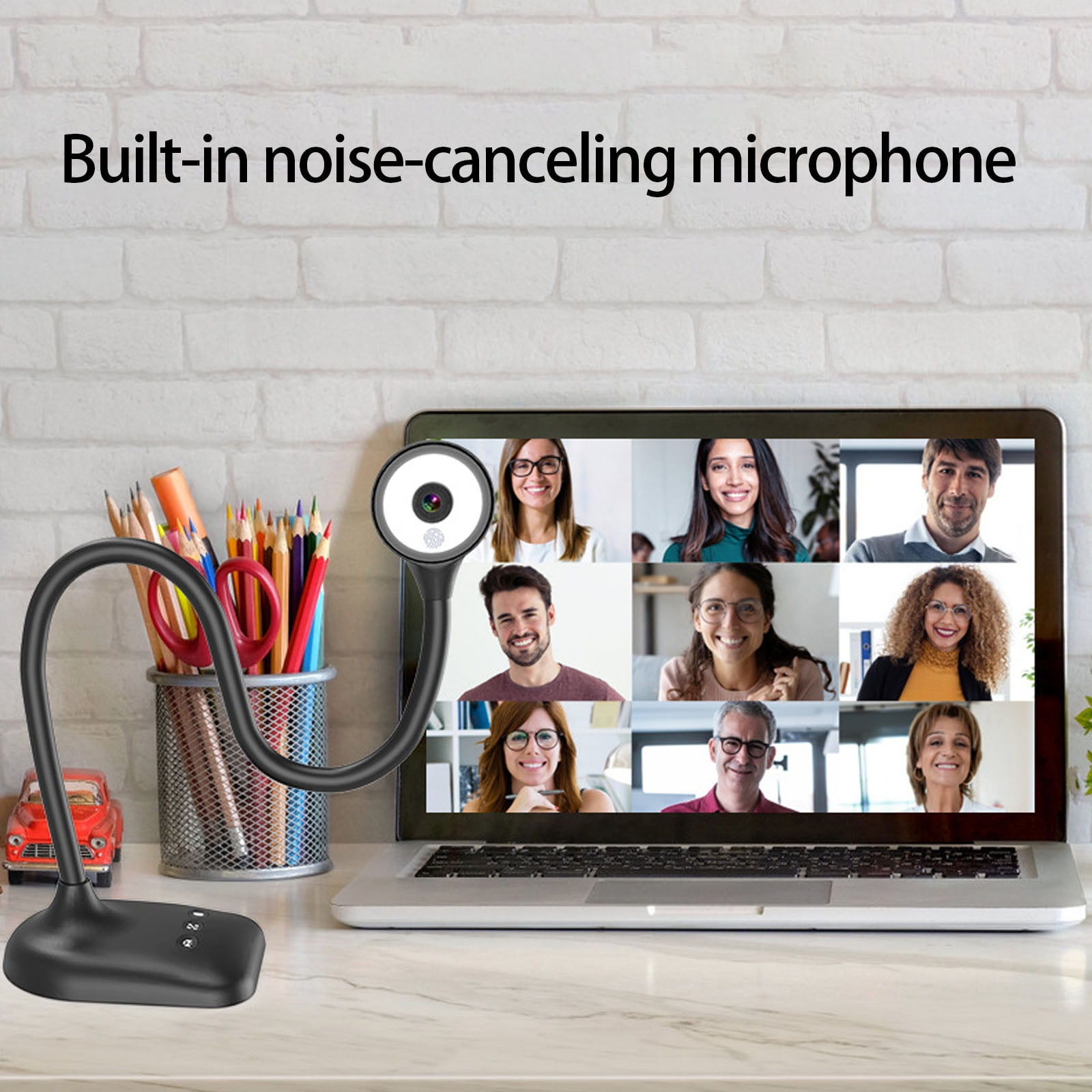 Adjustable Hose Design Webcam USB Document Camera For Remote Teaching Conference Calls With 3Level LED Lighting