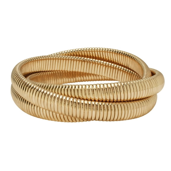 Gold Plated Triple Omega Texture Bracelet