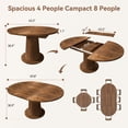 thumbnail image 6 of Keenstone Round Dining Table 43"-59" Extendable, for 4 to 6, with Storage Space, Kitchen Dinner Room Table for Dining Room and Small Space Walnut, 6 of 11
