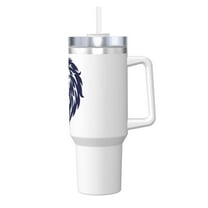 Lion In The Crown SVG（4） Personalized Insulated Tumbler with Handle 40OZ Custom Cups with Lid and Straw Double-Vacuum-Sealed For Hot/Cold Beverages Gifts for Women & Men