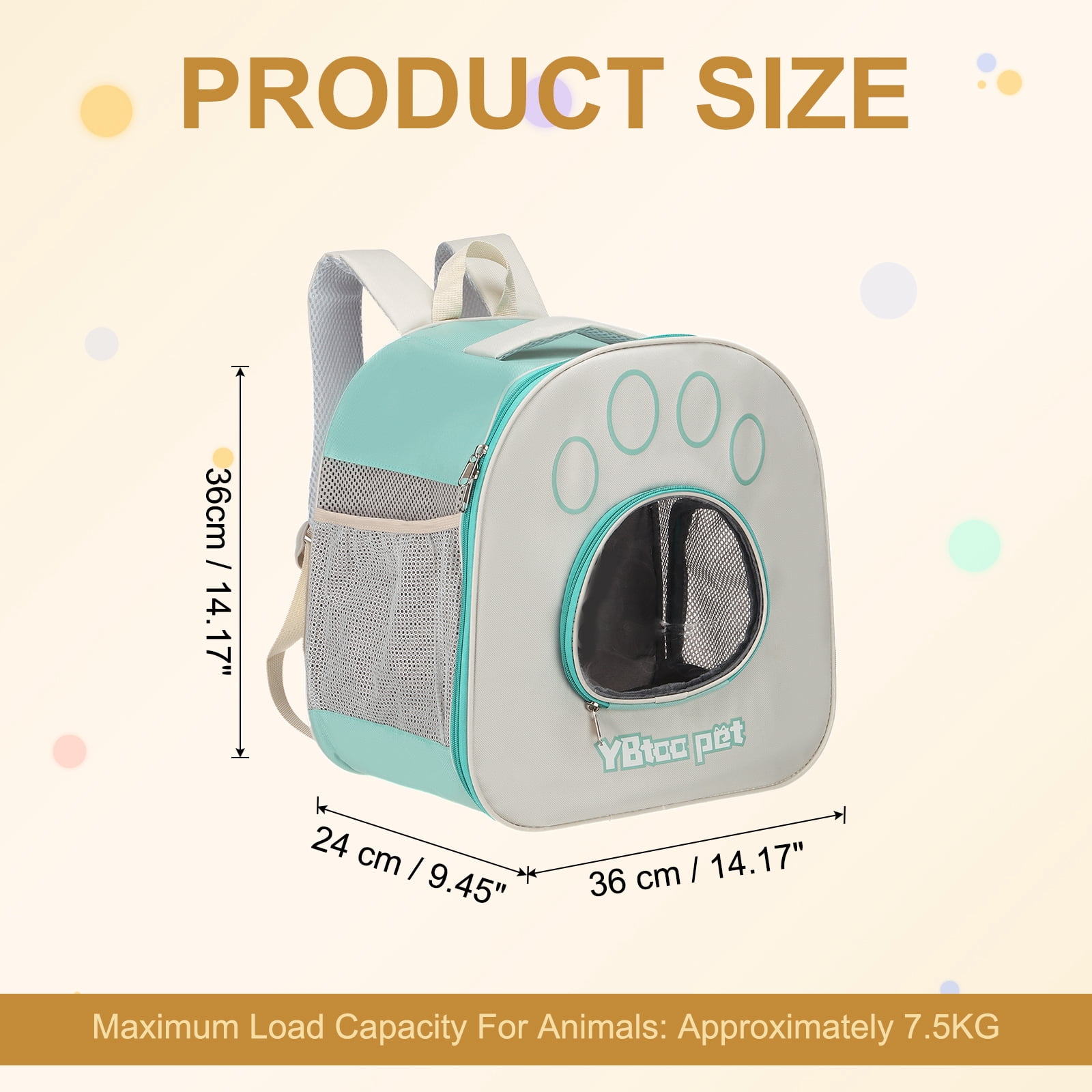 Uxcell Pet Portable Travel Backpack Carrier for Small Large Cat Uxcell Pet Dog, Light Blue