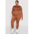 thumbnail image 2 of Women's Plus Size Daisy Compression Rib Acid Wash Leggings, 2 of 4