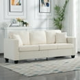 thumbnail image 3 of Gewnee 86.6”3-Seater Sofa Couch,Teddy Velvet Extra-Wide Deep Sofa Suitable for Living room, Bedroom, Office, and Reception Room(Beige), 3 of 15