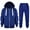 Blue, variant on Gerichy Boys Girls Christmas Outfits Kids Sweatshirts Sweatpants Color Solid Zip Jackets Long Hoodie Top Sleeve Up Coat