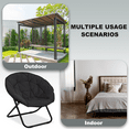 thumbnail image 7 of TANGJEAMER Folding Chair, Saucer Chair with Metal Frame, Comfy Moon Chairs for Bedroom, Living Rooms, Apartments, Garden and Courtyard  (Black), 7 of 7