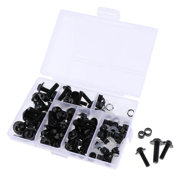 Del Perno 158pcs Negro Macarena Kit de pernos de carenado de motocicleta