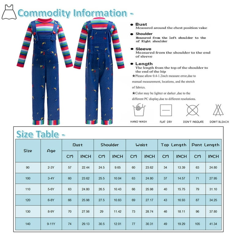 Costume Tallas De NiÃ±os 90 100 2025 Halloween Chucky Costume