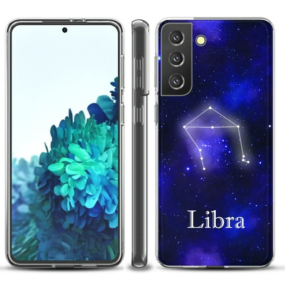 Slim-Fit TPU Protective Phone Case compatible with Samsung Galaxy S21  5G / S21 PLUS 5G, by OneToughShield ® - Zodiac / Libra