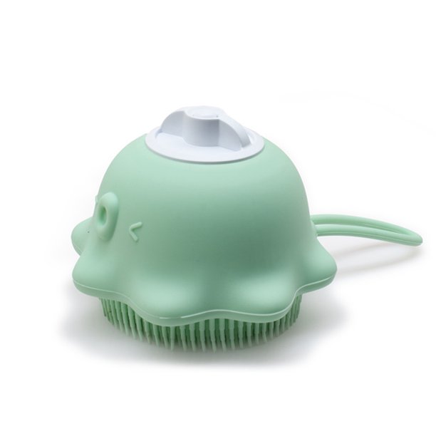 Cepillos de ducha Baño Removedor de polvo Scrubber Cepillo de limpieza Herramientas de pincel de patrón de dibujos animados de silicona de mano Suministros de fregado de piel Verde Eigraketly HA010432-03
