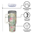 thumbnail image 4 of OBREWU Labrador Dog and Flower Floral Tumbler with Handle and Lid,Labrador Dog and Flower Floral 40oz Double Wall Vacuum Insulated Tumbler,Cups Gift for Women and Men, 4 of 7