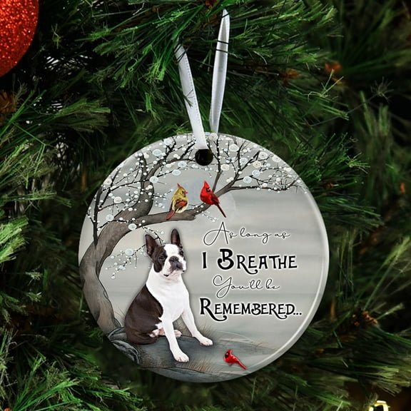 Ceramic Christmas Trees Ornaments, Christmas Tree Decoration, Boston , Christmas Gifts, Decorative Hanging Ornaments - Circle, 1 Pcs