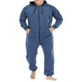 thumbnail image 4 of Solid Color Men‘s Hooded Jumpsuits Tracksuit Sweatshirts Rompers, 4 of 9