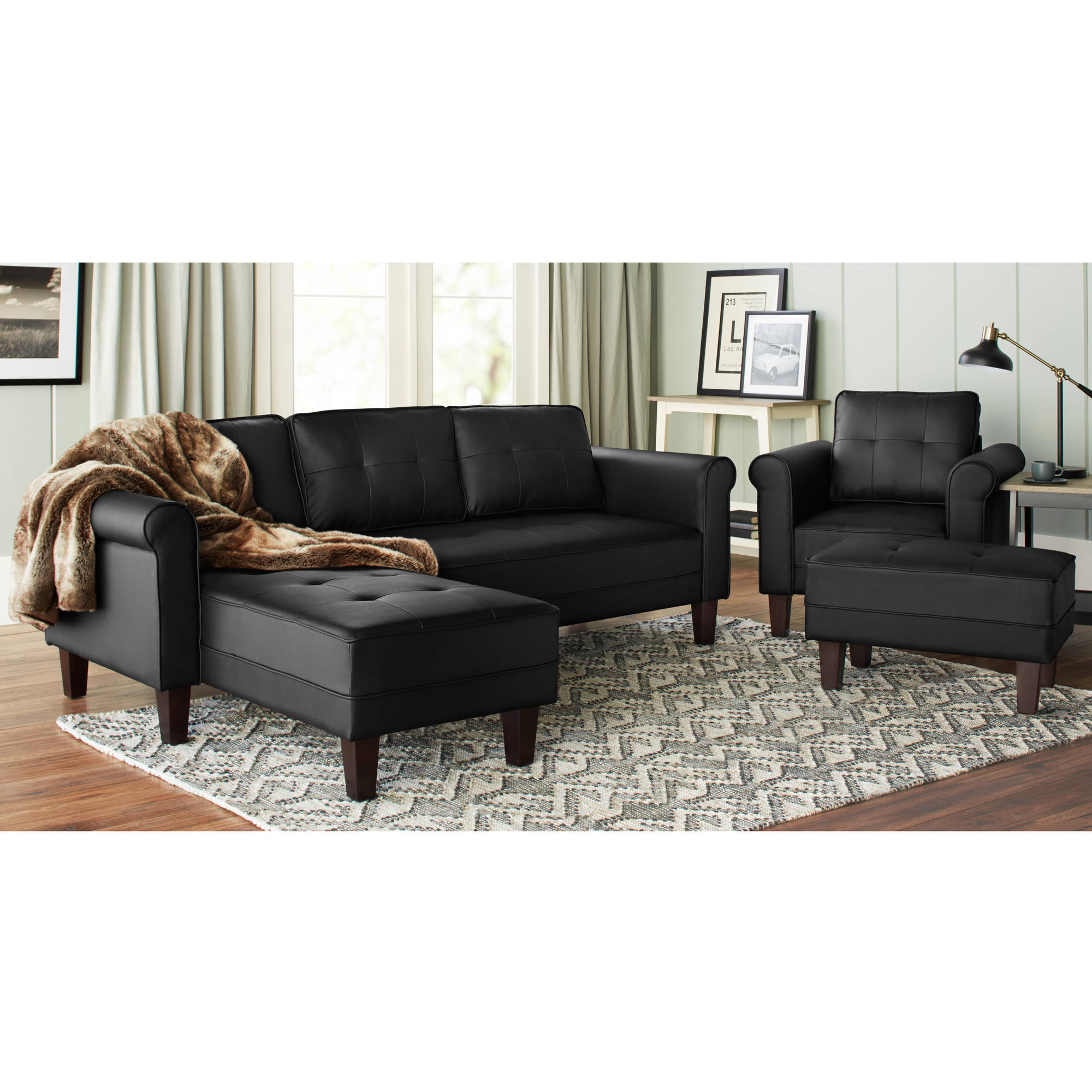 10 Spring Street Ashton Faux Leather Lounge Chair Walmart