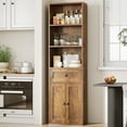 thumbnail image 6 of 5-Tier Bookcase with Drawer and Cabinet, Modern Bookshelf for Home Office, Living Room or Bedroom, Easy Assembly & Stable Structure, Vintage, 6 of 8