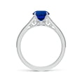 thumbnail image 2 of ANGARA Lab Grown 1.6 Ct Blue Sapphire Engagement Ring with Milgrain for Women in 14K White Gold (Size-7mm) | September Birthstone, Anniversary, Jewelry Gift for Women | Lab-Grown Blue Sapphire Ring, 2 of 8