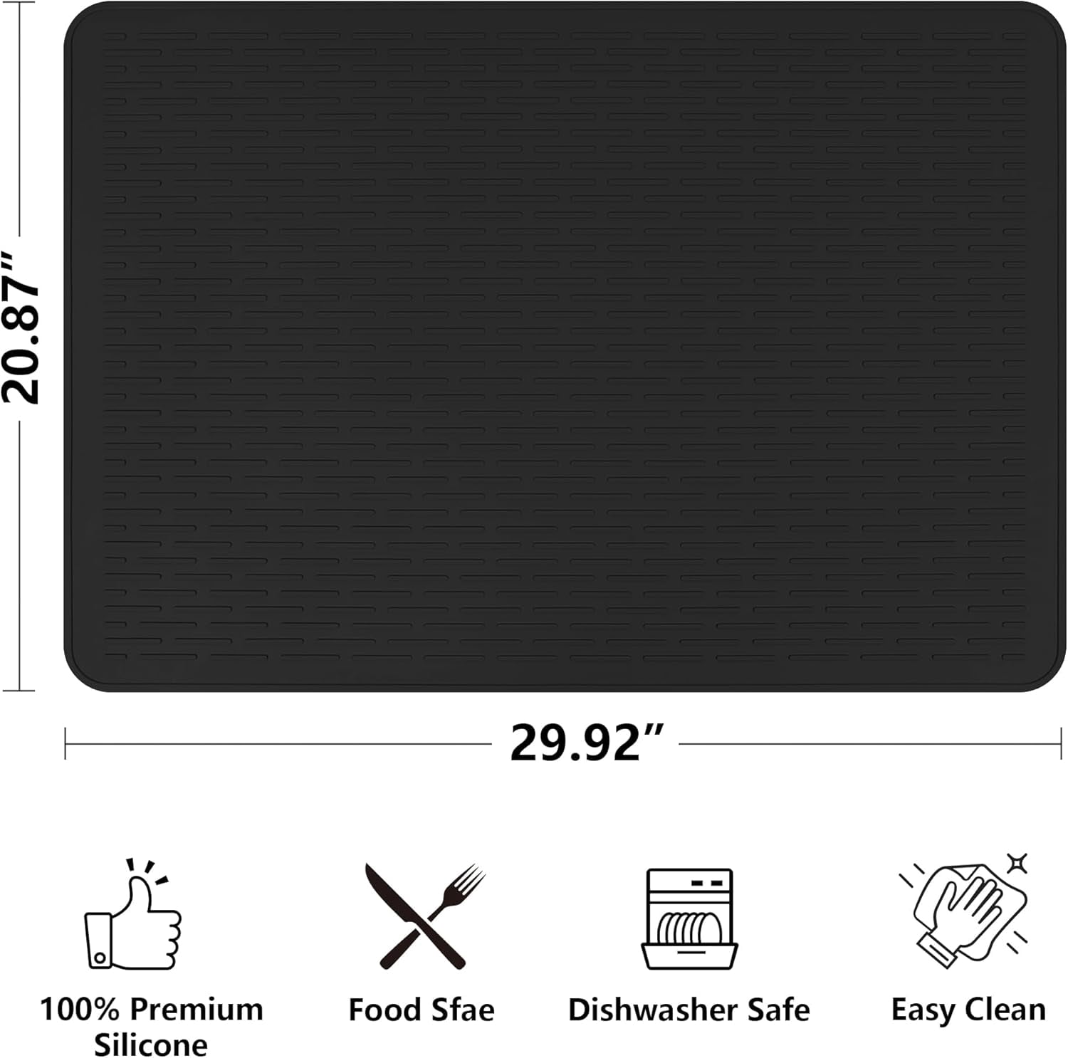 PLERISE Stove Top Cover for Electric Stove- Range Covers for Electric Stove,Silicone XXL Dish Drying Mat, Glass Cooktop Covers, Flat RV Range top Mats (Black, 30"x21") Black,30"x21"
