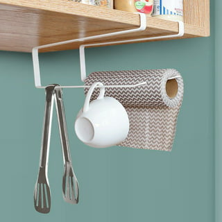 Self Adhesive Paper Towel Holder Under Kitchen Cabinet, Vanwood Paper Towel  Rack Stick on Wall, Matte Black Paper Holder Mounted Vertical or