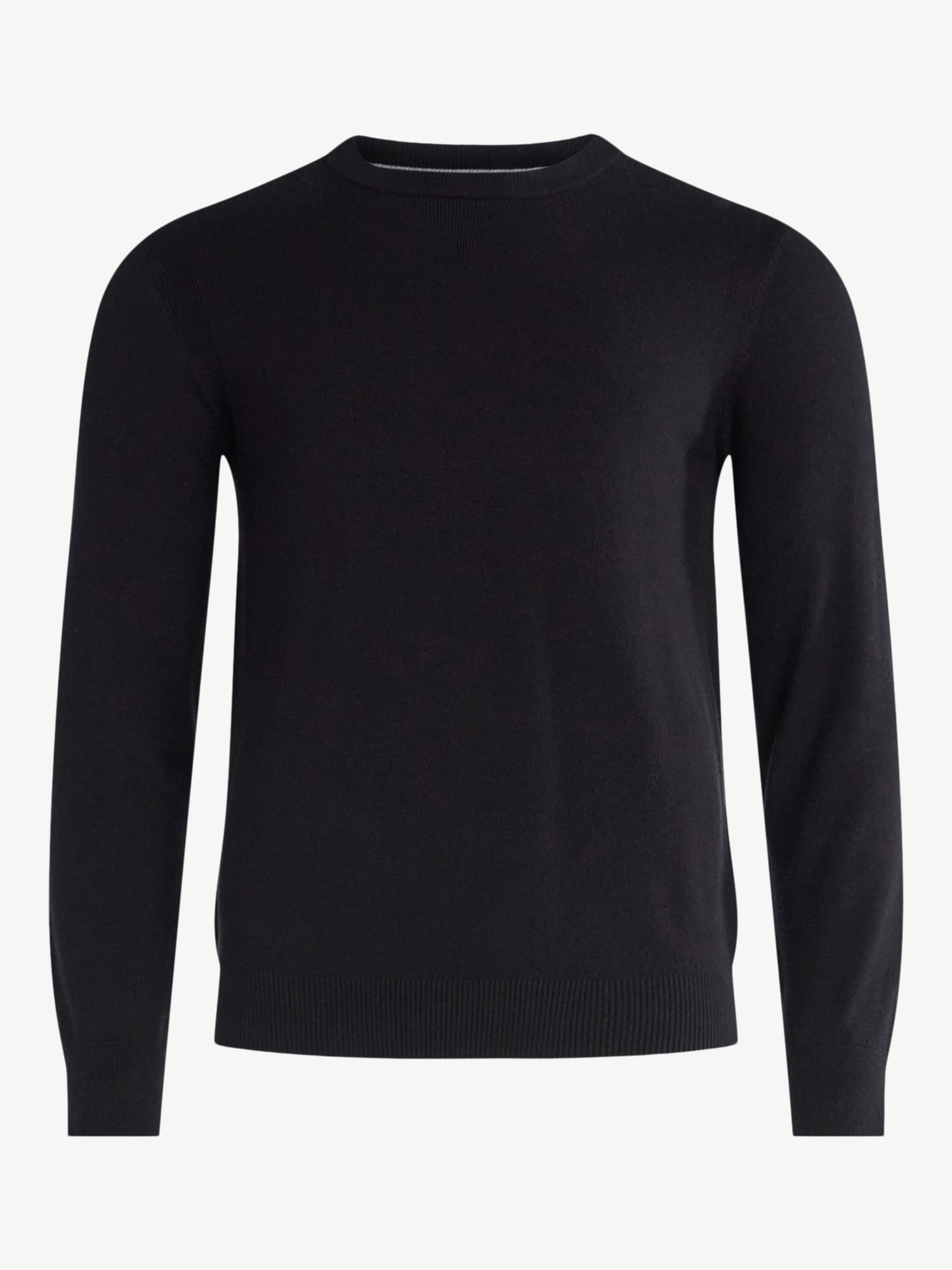 Free Assembly Men's Cozy Yarn Everyday Crewneck Sweater with Long Sleeves, Size XS-3XL