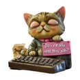 thumbnail image 1 of Fiudx Adornos de Escritorio, Encantadoras Figuras de Gatos, Decoración Divertida para El Trabajo, Recordatorio de Relajación y Motivación, Uso En La Oficina y El Hogar, Regalo Perfecto para Colegas,, 1 of 2