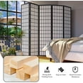 thumbnail image 5 of JOSTYLE Room Divider Wall Shoji Screen, 4 Panel Folding Privacy Screen for Room Separation, Japanese Wood Room Divider Screen, 5.9 Ft, Black, 5 of 7