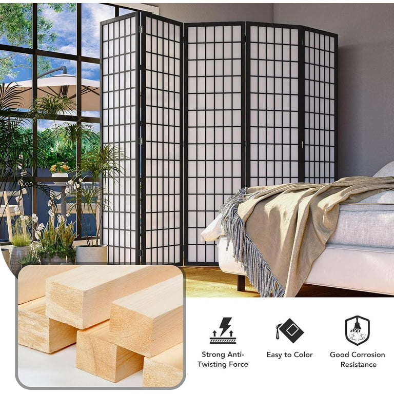 JOSTYLE 6 Panel, 5.9 Ft Folding Privacy Room Divider Screen