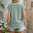 thumbnail image 6 of GaThRRgYP Women's Short Sleeve Tops for Summer,Ladies' Casual Solid Color V-neck Pocket Short Sleeved T-shirt Top Green XL, 6 of 9
