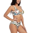 thumbnail image 2 of Kdxio Aabstract Eyes Print Women's 2 Piece High Waisted Wrap Spaghetti Strap Summer Swimsuit Bikini Set-XX-Large, 2 of 7
