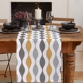 thumbnail image 5 of Table Runner Mid Century Abstract Art Table Decoration for Kitchen Dinning Symmetrical Geometric Yellow Grey Table Decoration for Indoor Outdoor Party Wedding Decor 13x72inch, 5 of 7