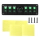 thumbnail image 4 of Panel de interruptores basculantes de 6 vías, pantalla de voltaje, alto rendimiento, resistente al agua, retroiluminado Verde, 4 of 9