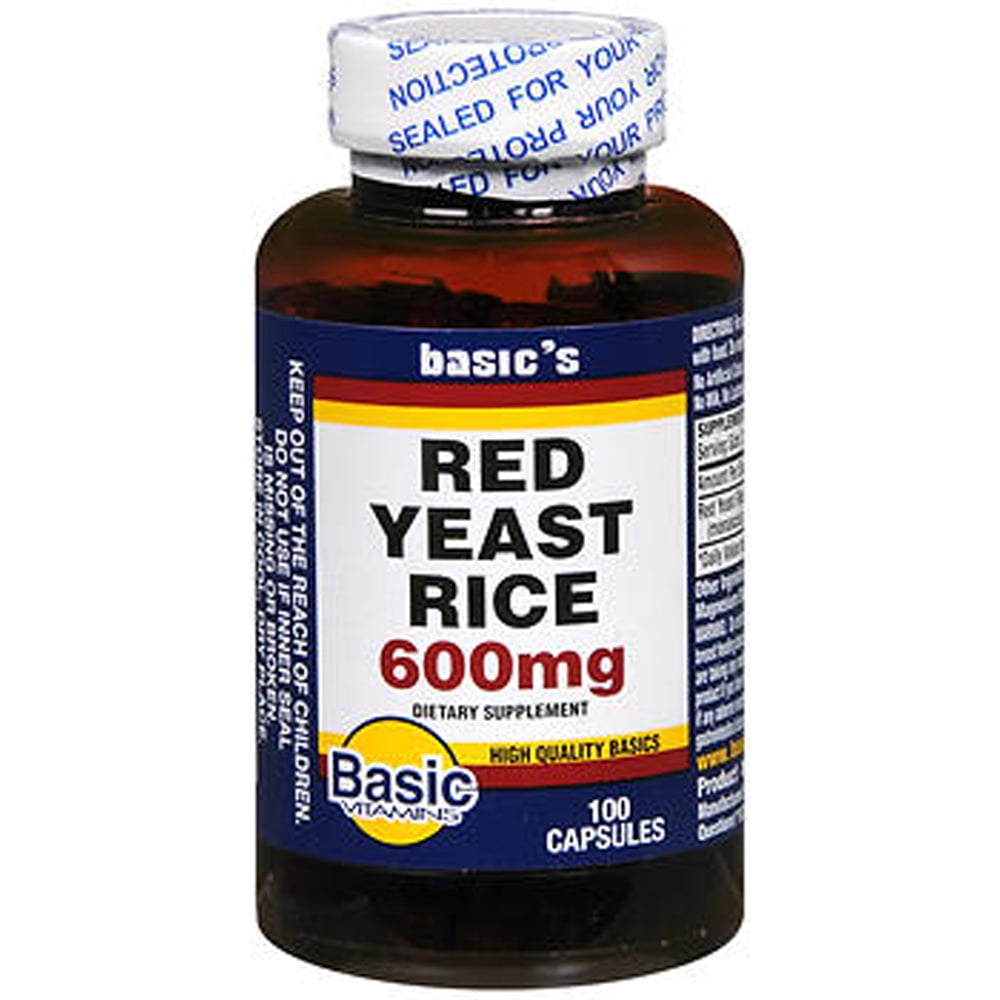 Basic Vitamins Red Yeast Rice 600 mg 100 ct