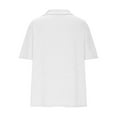 thumbnail image 4 of Olyvenn Plus-Size-Summer-Tops for Women Collared V Neck Button Collared Shirts Flowy Tunics Trendy Short Sleeve Blouses White XXXL, 4 of 6