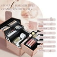 thumbnail image 3 of Makeup Train Case FRENESSA, organizador de viaje y cosméticos, color oro rosa, 3 of 7